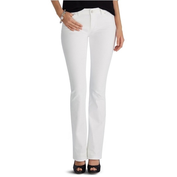 White House Black Market Denim - WHBM Skinny Flare White Jeans Size 6